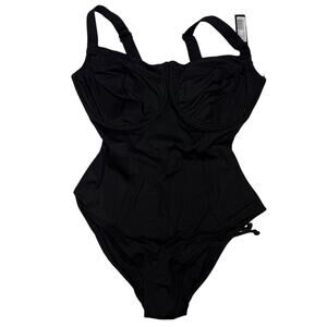 TA3 Lifty One Piece Swimsuit Large Reg/Long J/K Cup Black Lace Up Sculpting NWT